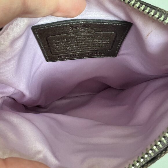 Coach Crossbody Bag Brown Sutton Swing Signature Fabric Vertical Hang Small - Picture 11 of 16